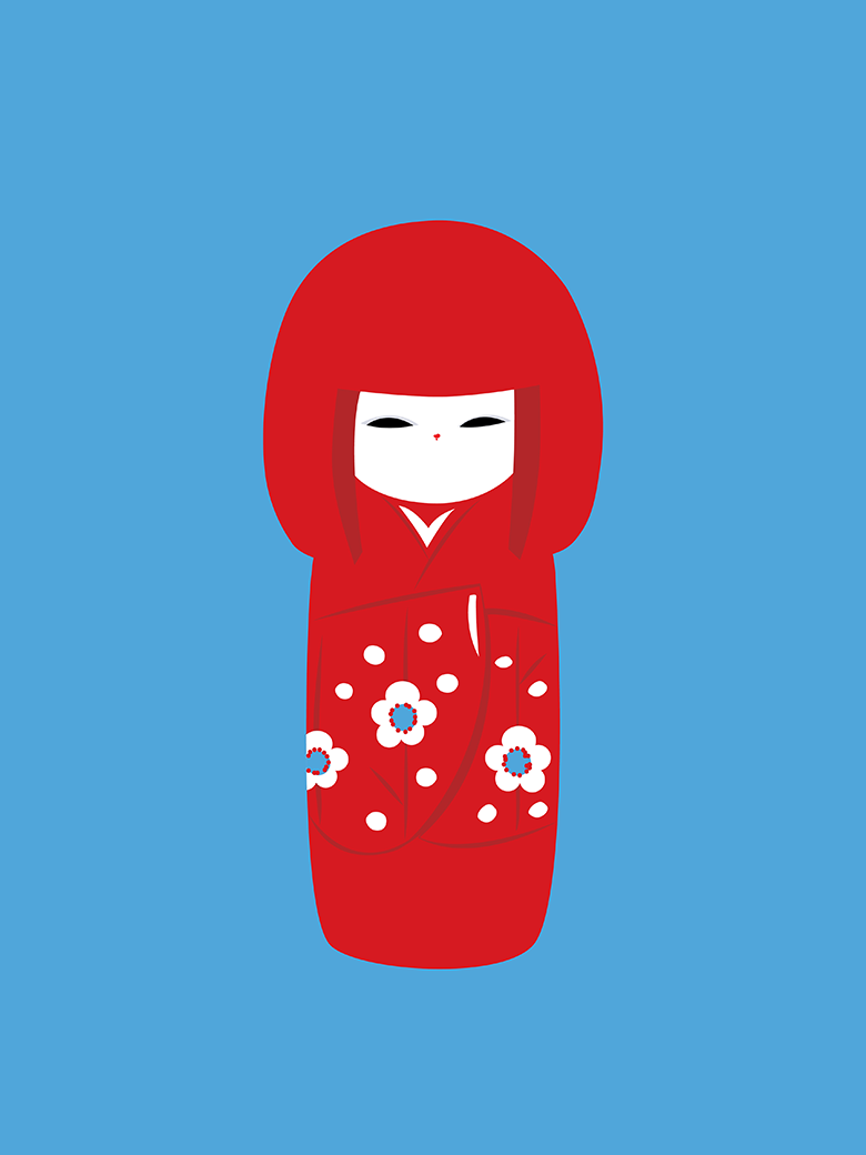 Kokeshi Doll Pop Art Print