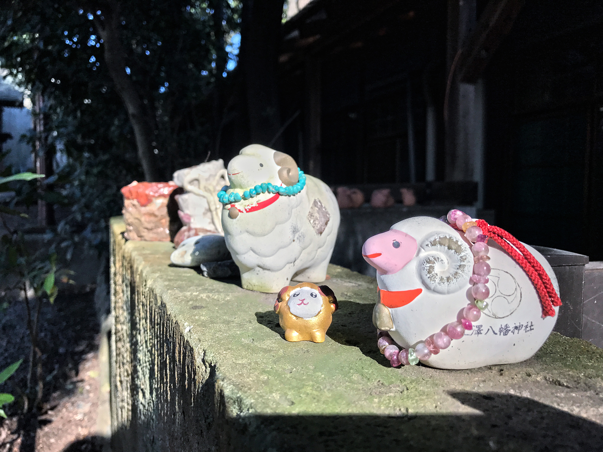 The Chinese zodiac animals outside the ground keeper's building.