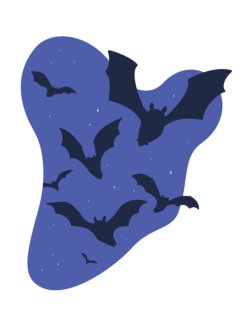 Spooky Halloween Bats Pop Art Print
