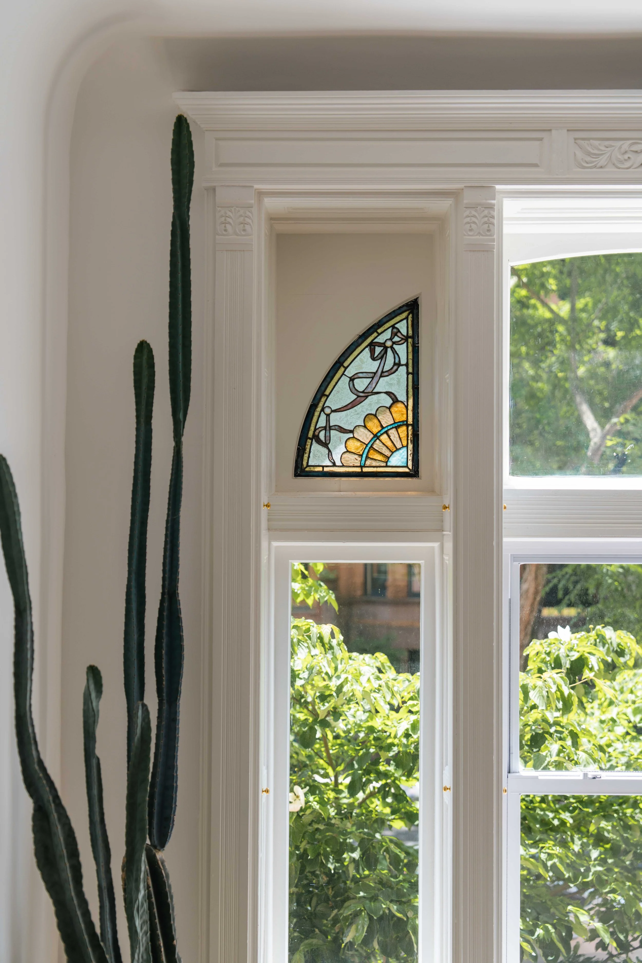 Stained glass detailing.