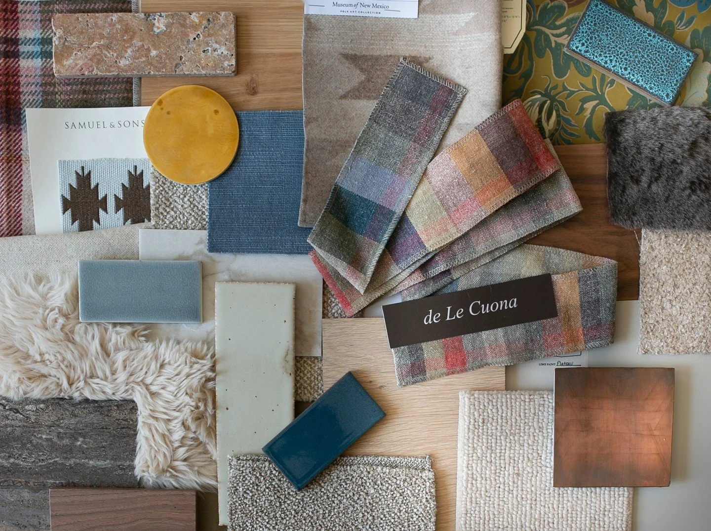 Final material selections for our Ski Ranches project in Telluride, CO 🏔️⁠ | 📸 by @anneliesehorowitz⁠
⁠
⁠
⁠
#alireevedesign