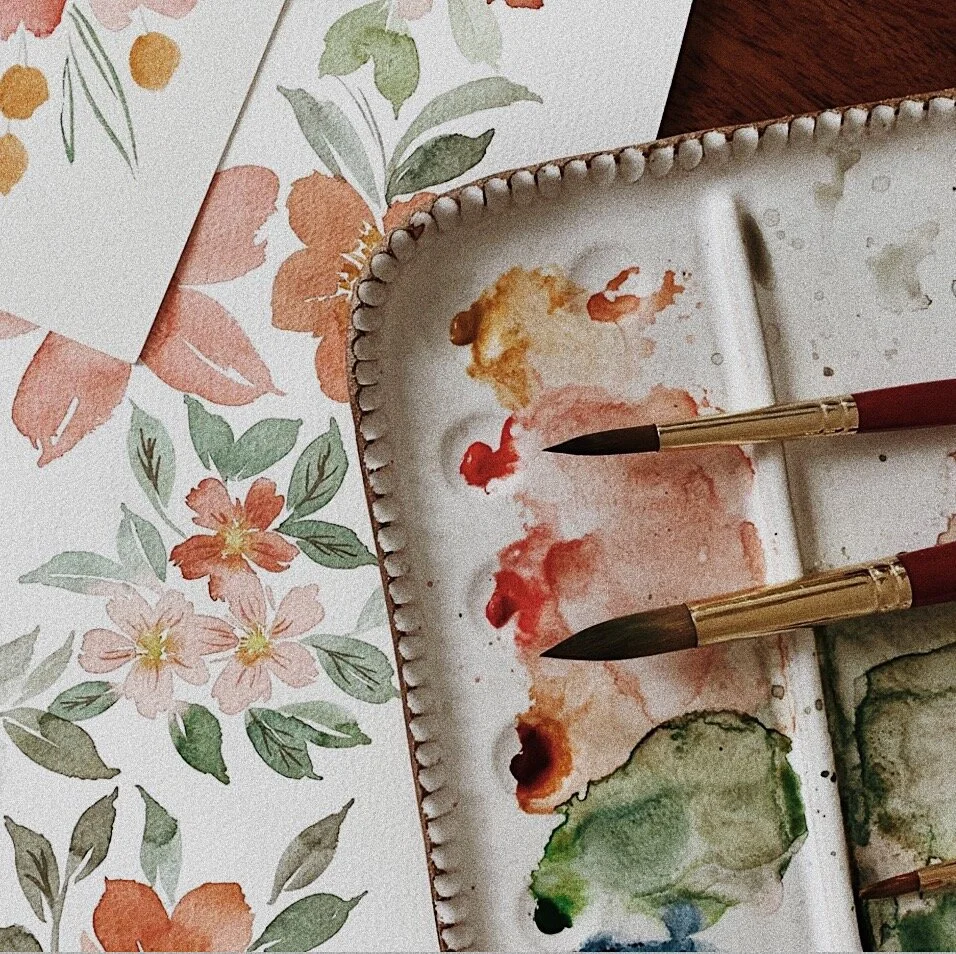 Unique handmade ceramic paint palette for watercolor artists