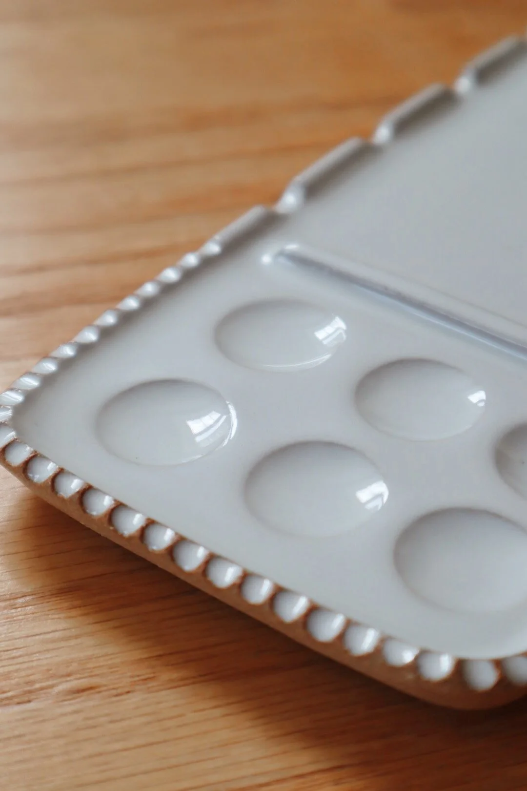 Unique handmade ceramic paint palette for watercolor artists