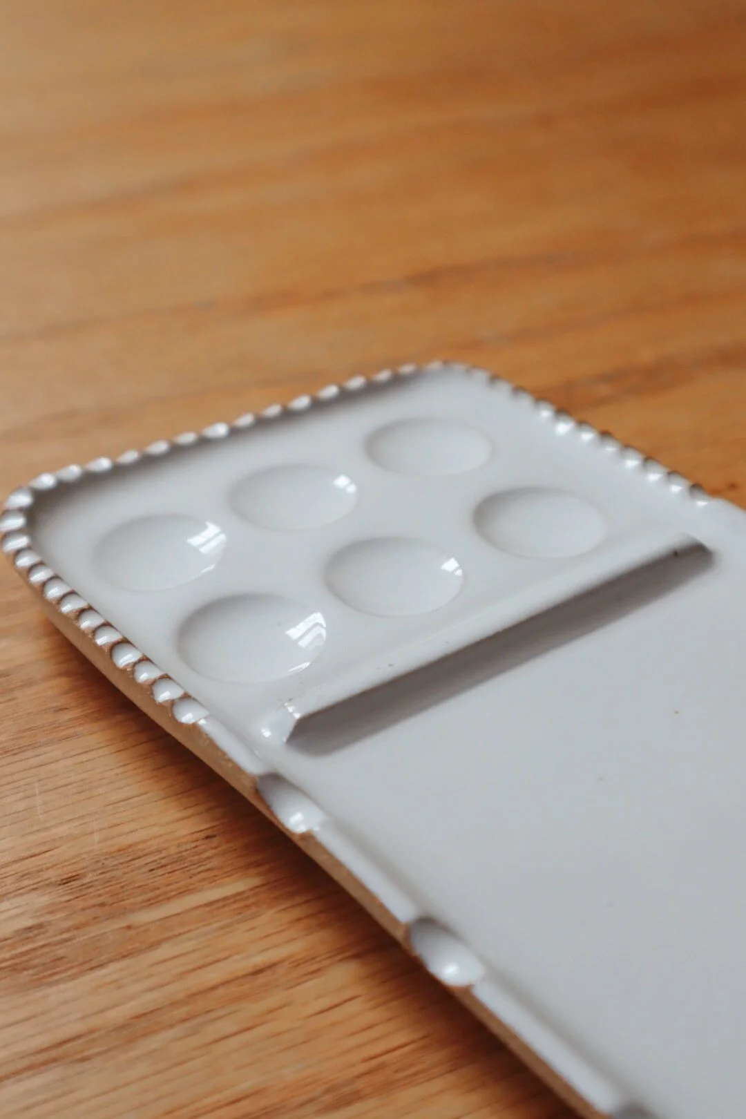 Unique handmade ceramic paint palette for watercolor artists