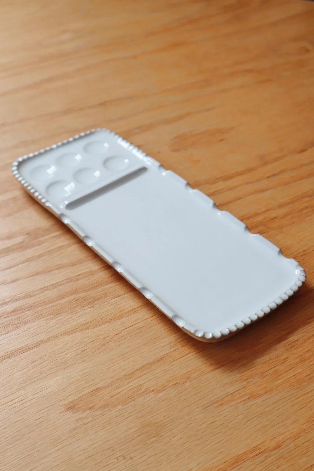 Unique handmade ceramic paint palette for watercolor artists