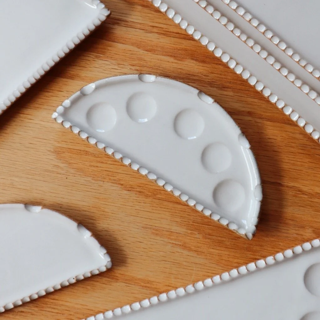 Unique handmade ceramic paint palette for watercolor artists