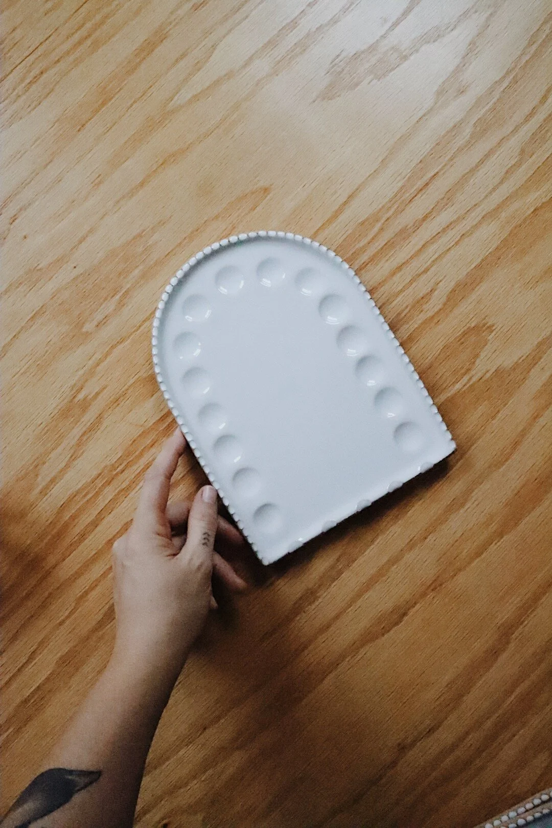 Unique handmade ceramic paint palette for watercolor artists