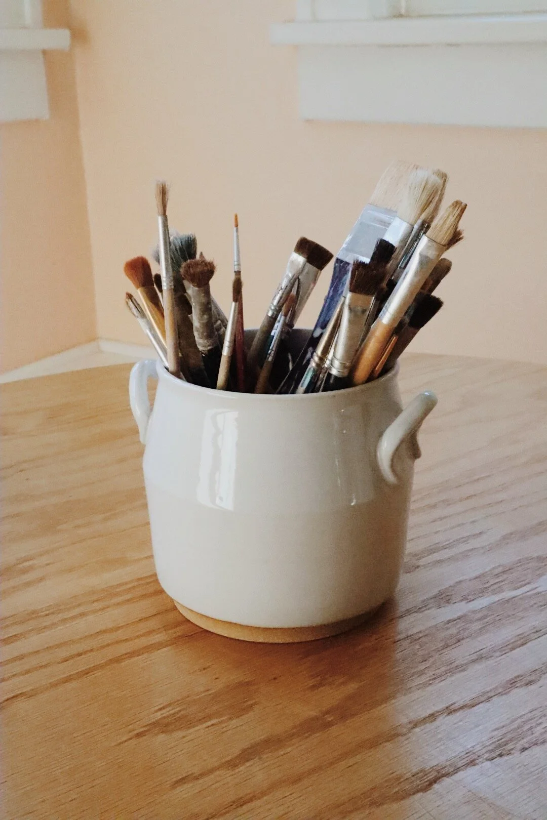 Unique handmade ceramic vase for watercolor artists