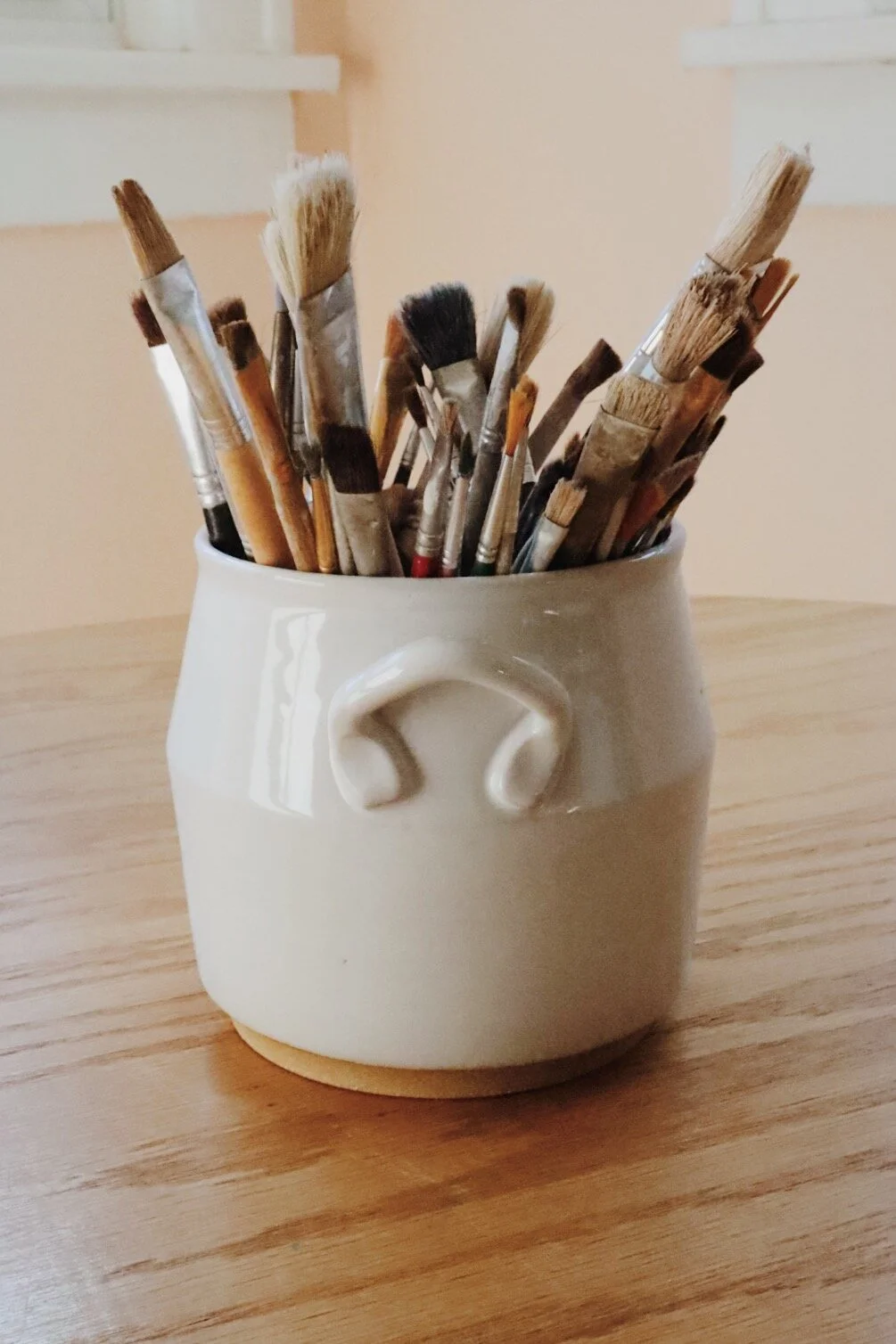 Unique handmade ceramic vase for watercolor artists