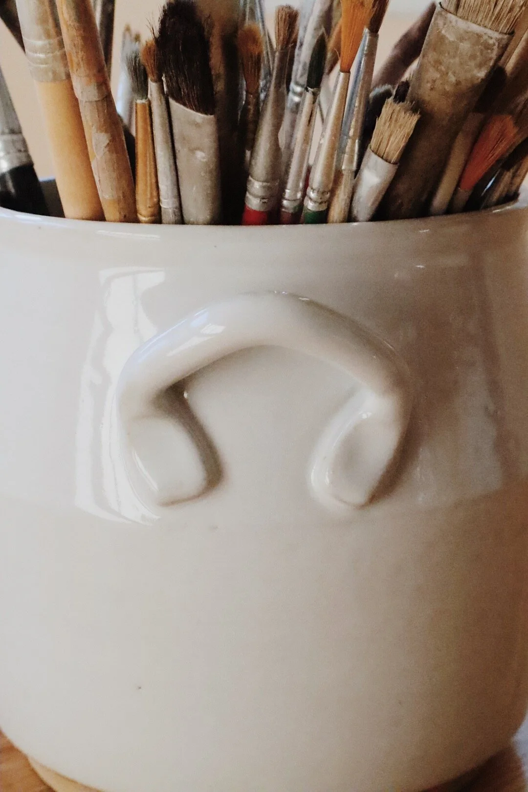 Unique handmade ceramic vase for watercolor artists