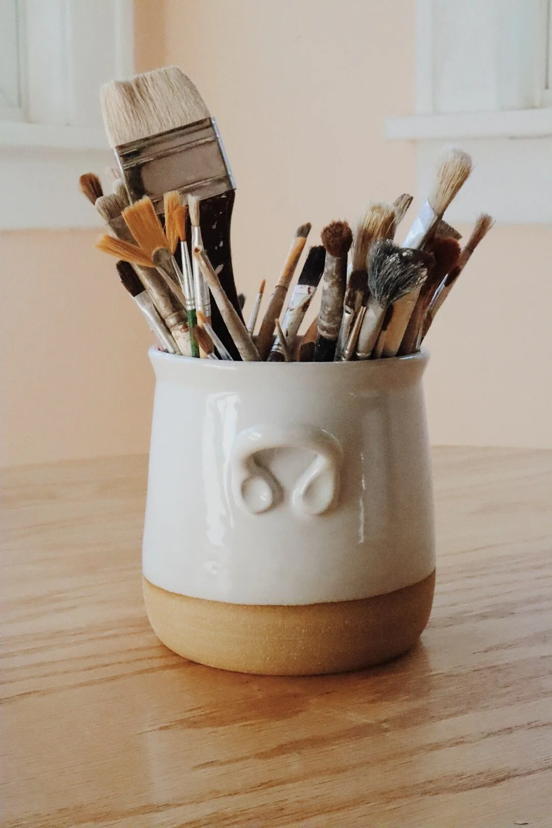 Unique handmade ceramic vase for watercolor artists