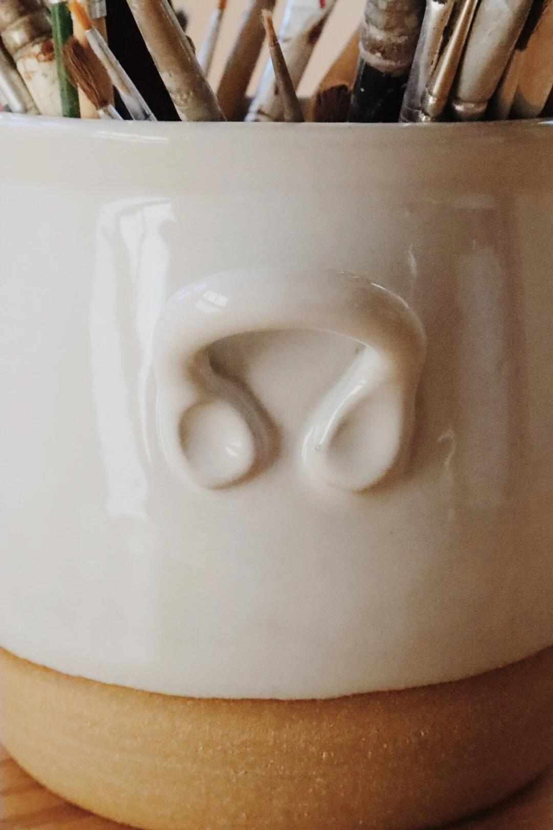 Unique handmade ceramic vase for watercolor artists