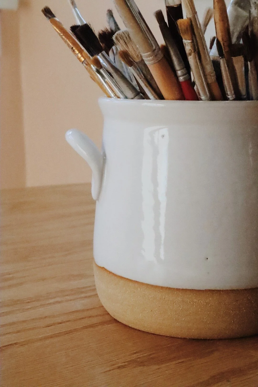 Unique handmade ceramic vase for watercolor artists