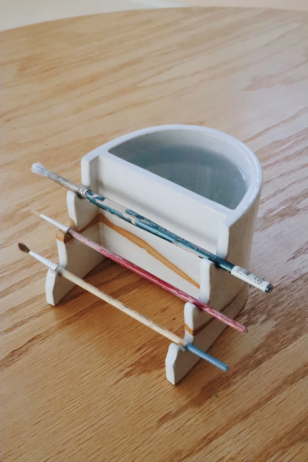 Unique handmade ceramic vase for watercolor artists