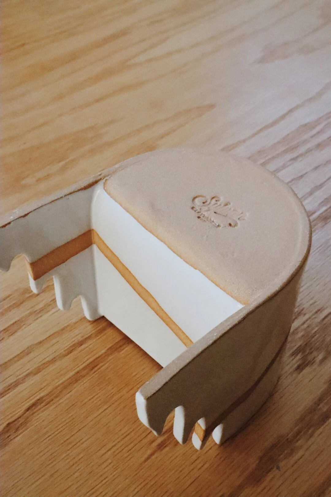 Unique handmade ceramic vase for watercolor artists