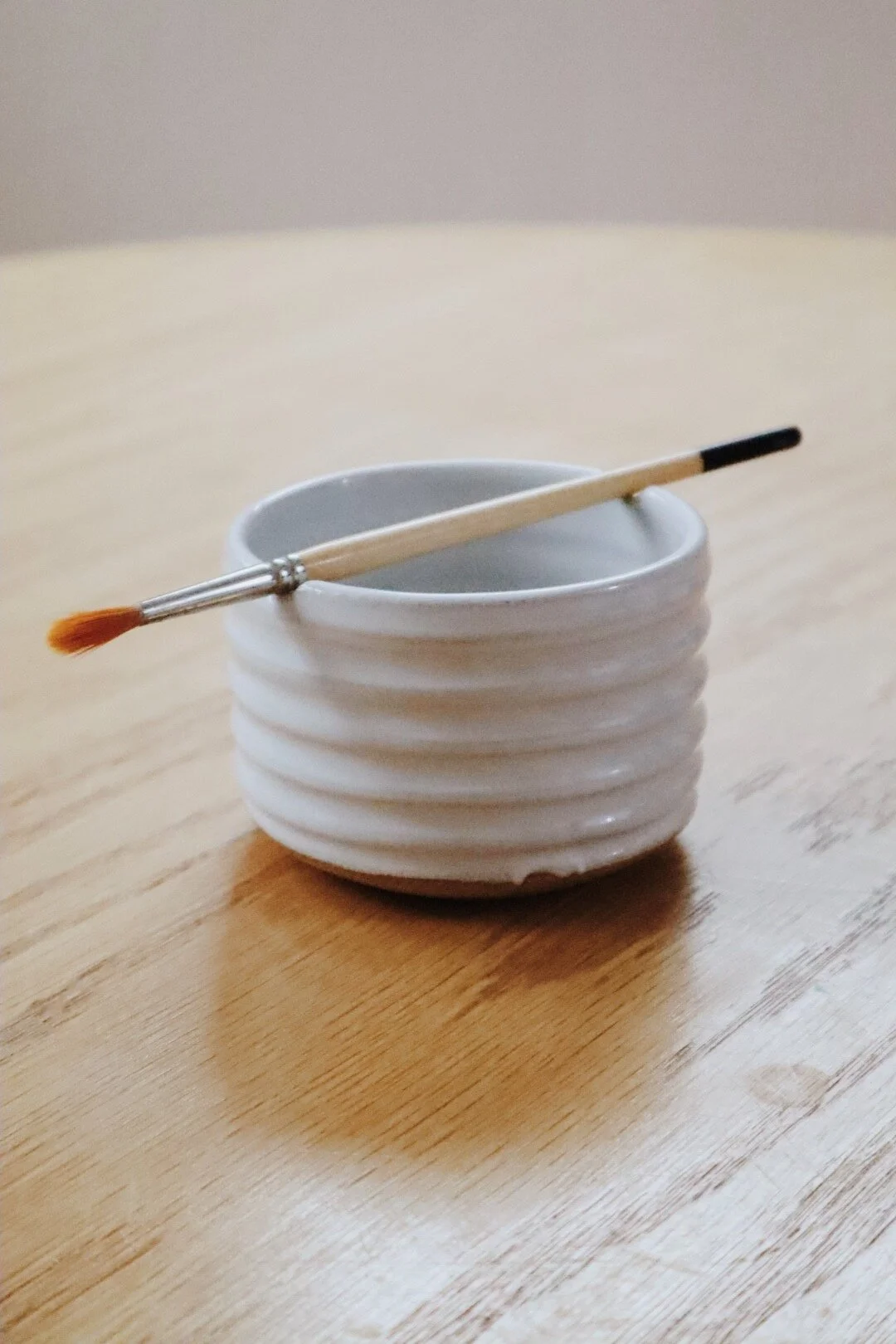 Unique handmade ceramic cup for watercolor artists
