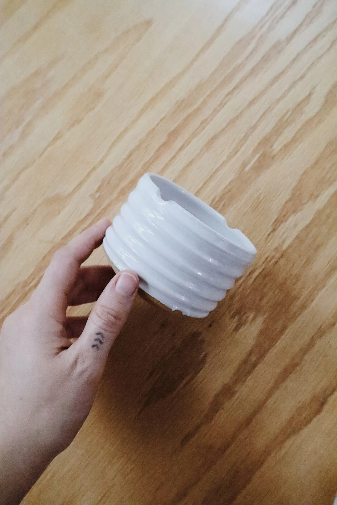 Unique handmade ceramic cup for watercolor artists