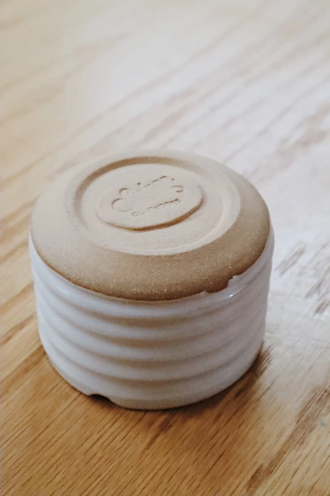 Unique handmade ceramic cup for watercolor artists