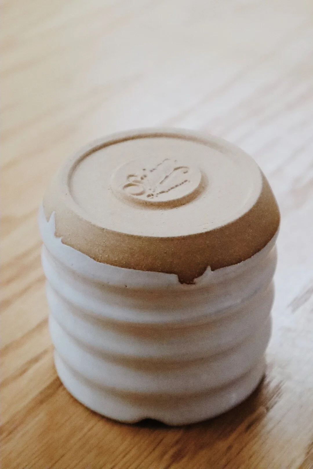 Unique handmade ceramic cup for watercolor artists