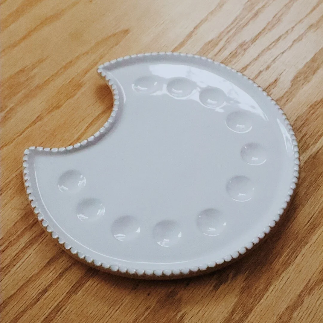 Unique handmade ceramic paint palette for watercolor artists