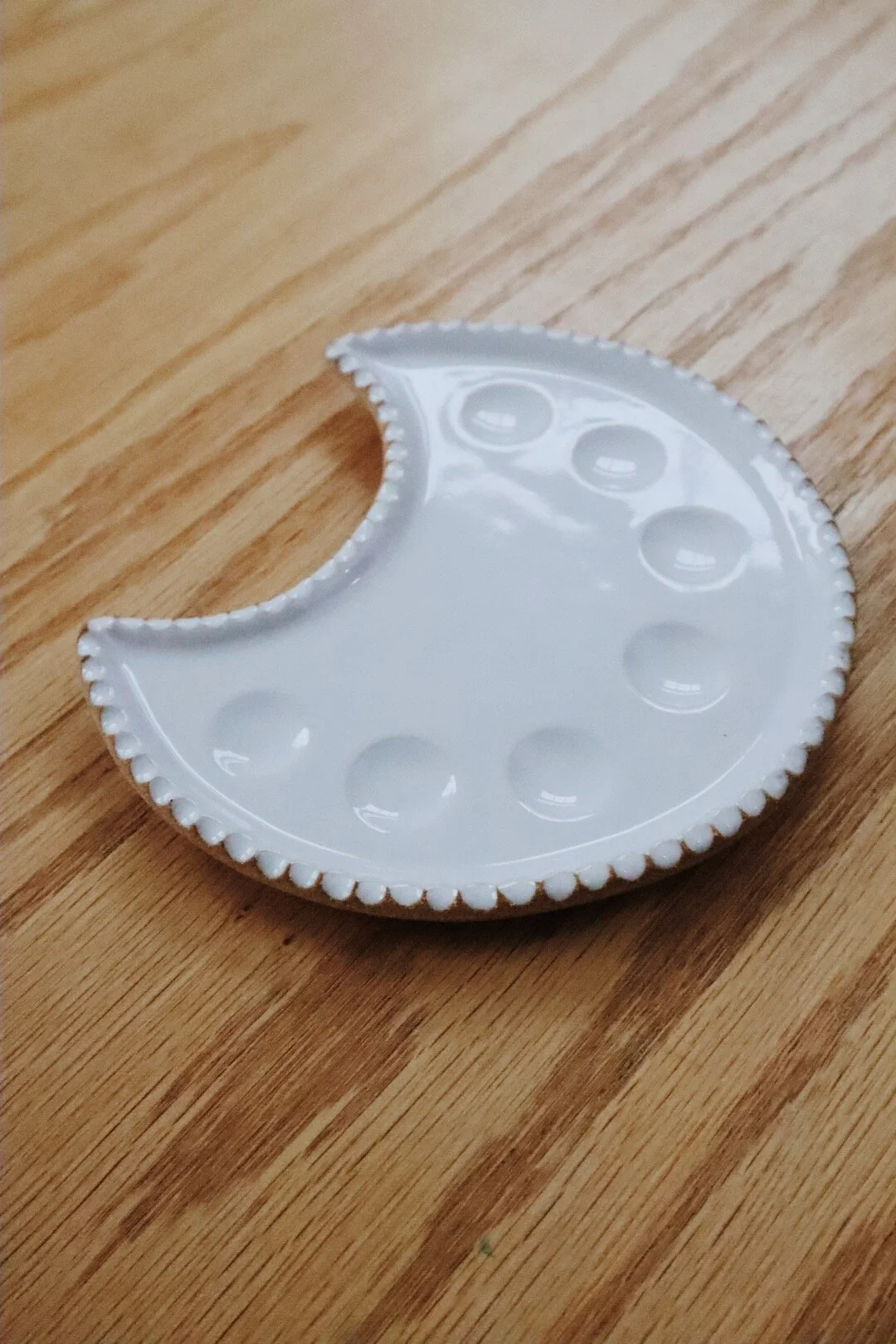 Unique handmade ceramic paint palette for watercolor artists