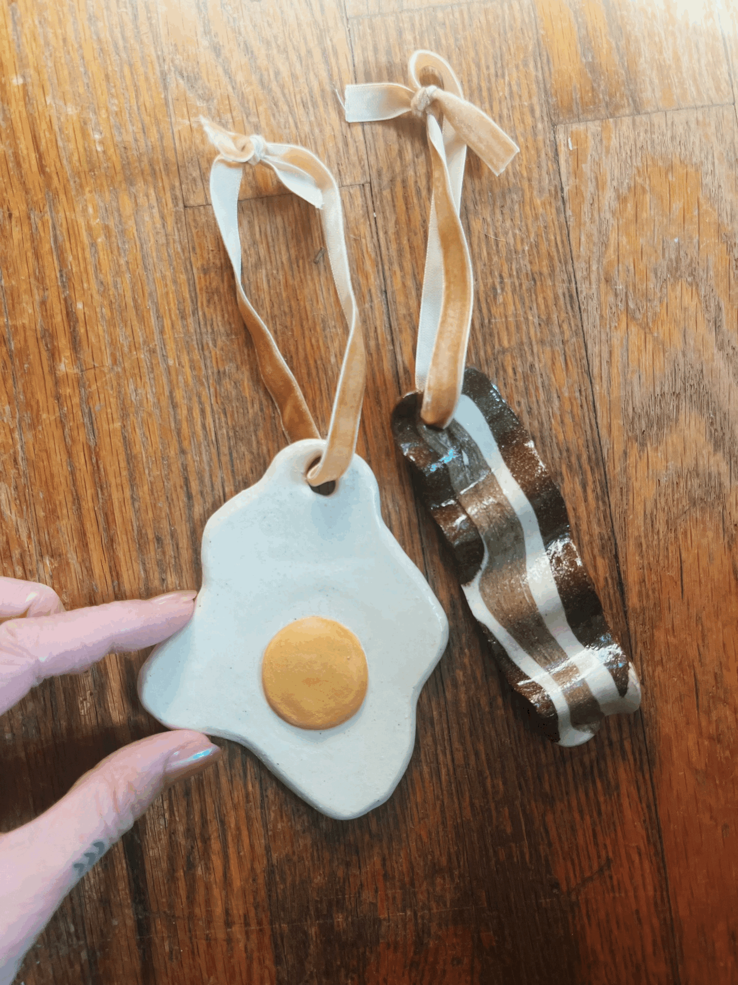 Bacon and Egg Ornaments