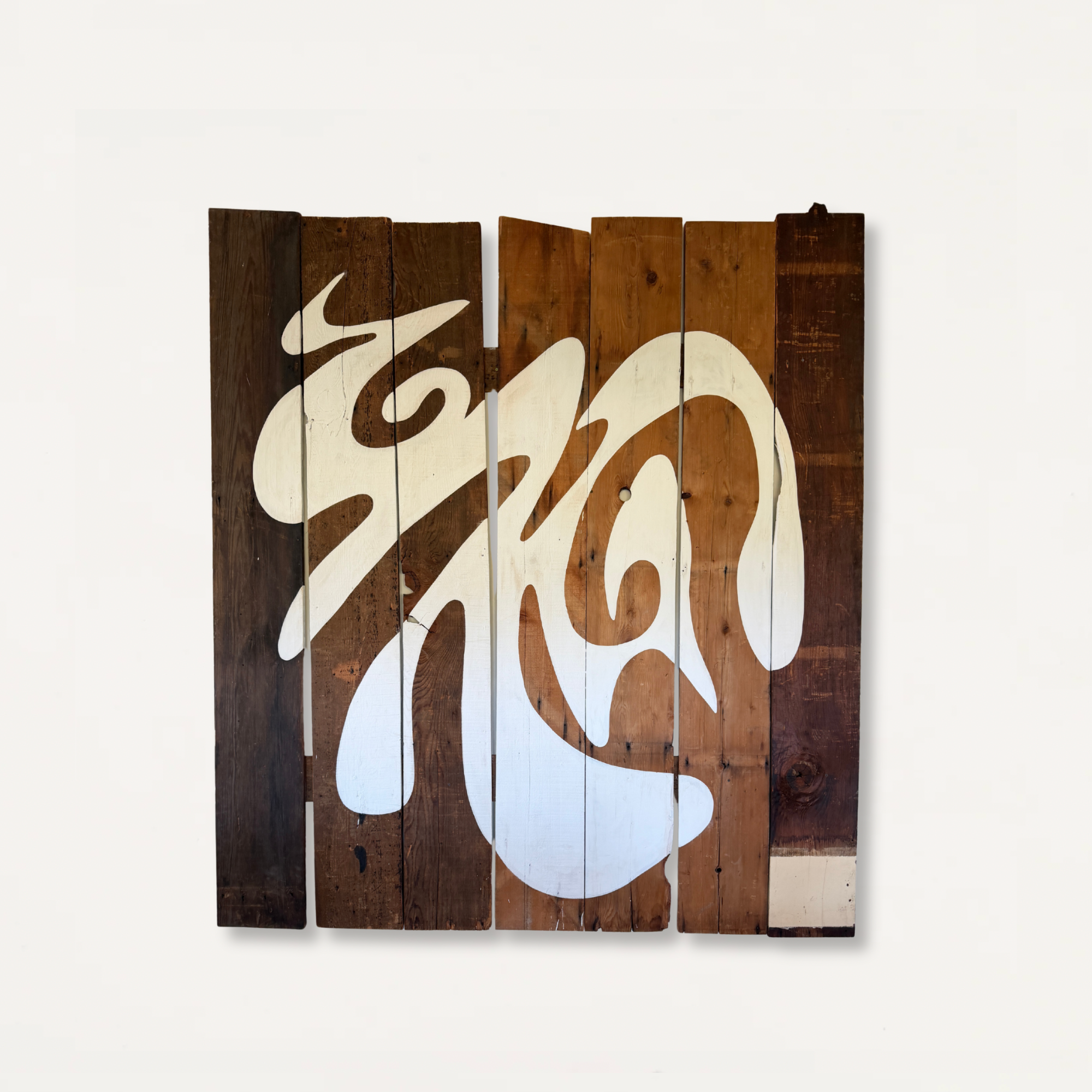 Monolith Fence - Original Fine Art Monolith Painting on Salvaged Wood by Hannah Polskin