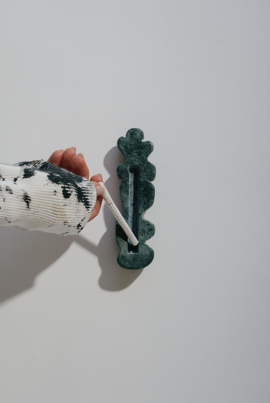 Mezuzah in Indian Jade Back