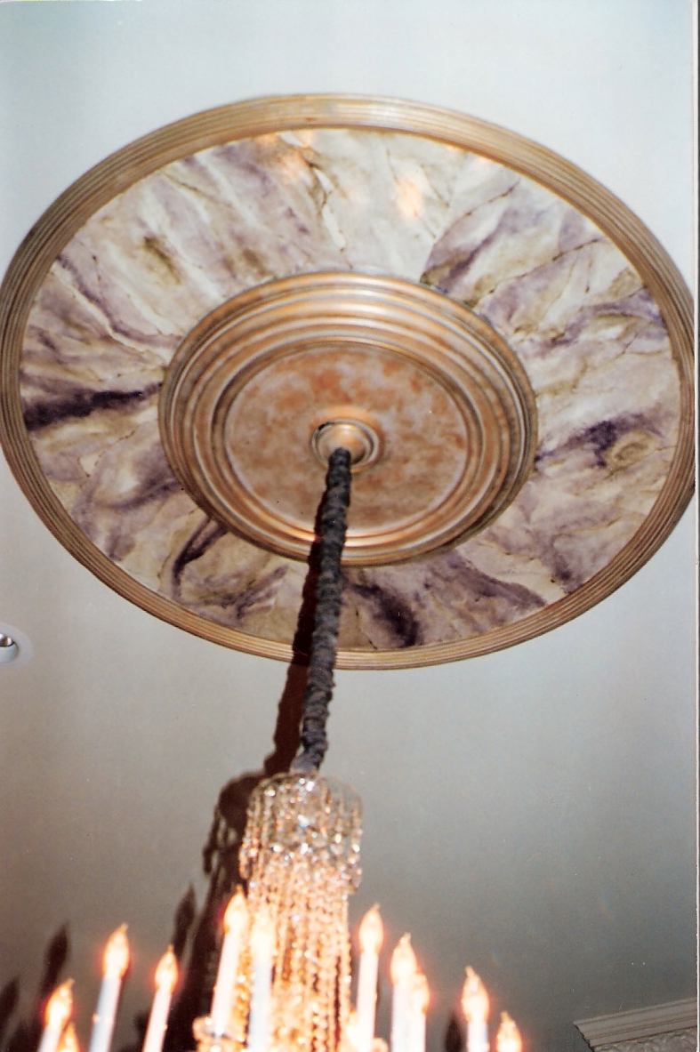 Painted Marble Chandelier Base