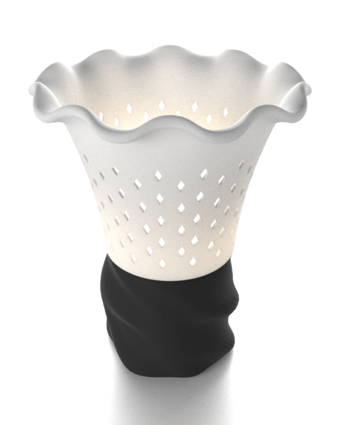 Daffodil Side Lamp Made With a 3D Printer Using Corn Based Material . Image Source http://www.avargadi.com.au/