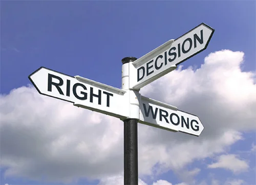 Making Decisions. Show me the sign. Image Source: themotivatedmindset.com