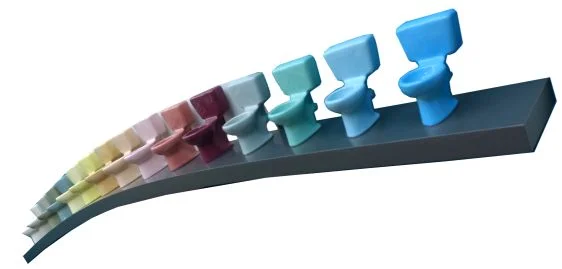 Choose your colour - Toilets came in a wide selection of colours. Image Source - Loop Interiors