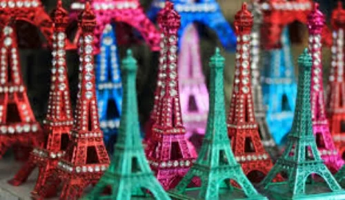 What better way to remember Paris than a lurid, jewelled, plastic ornament of the Eiffel Tower. Image Source - Cant remember.
