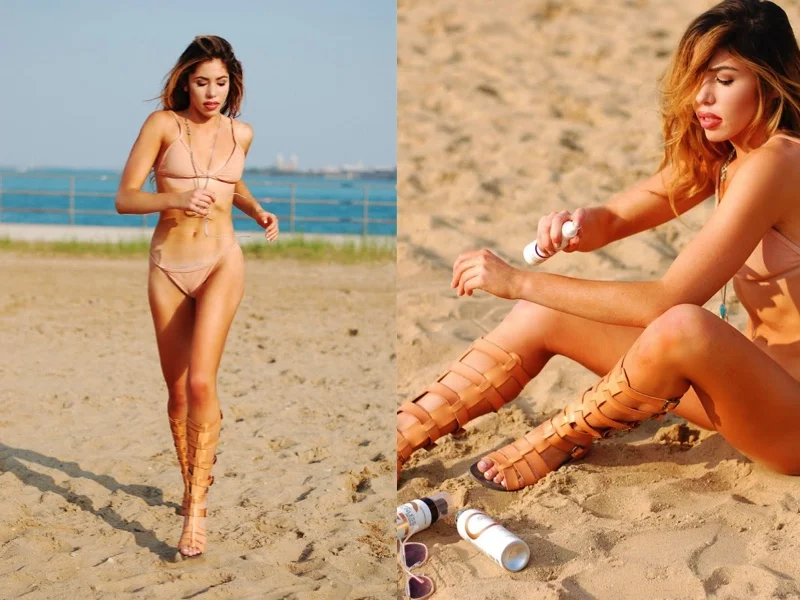 Photographer: Kristel Desembrana Featured: Akira Chicago swimwear, Free People sandals, California Tan products. Shoot for California Tan and Boys and Bombshells . 