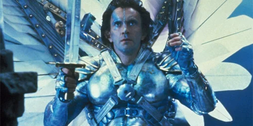 He can fly, but he's no Sparrow. Jonathan Pryce in Terry Gilliam's Brazil.