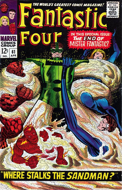 Kirby's Sandman costume. From Fantastic Four 61. (C) Marvel Comics.