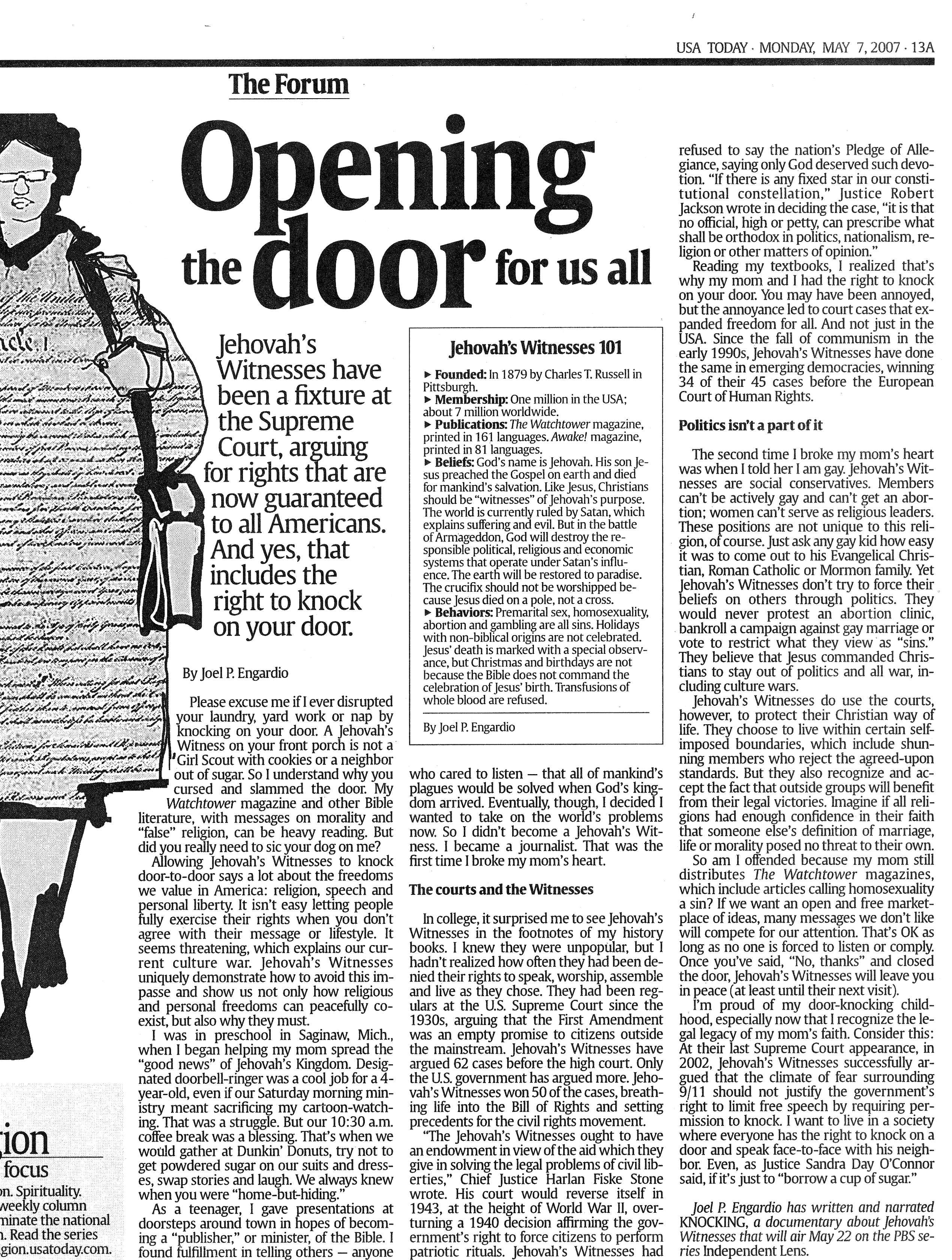 USA Today May 7, 2007