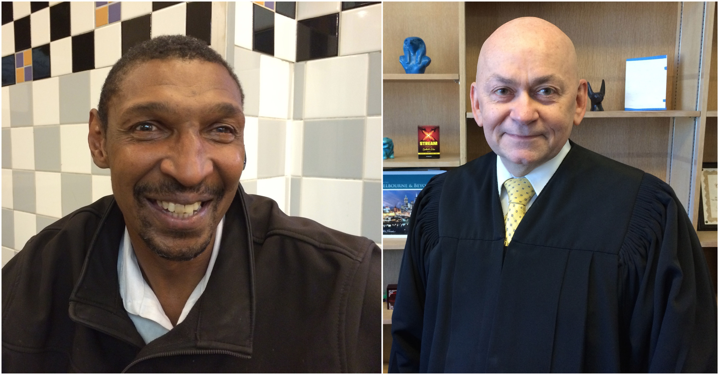 David Traylor (left) isn't psychotic, in jail or dead today thanks to Judge Ronald Albers (right) of San Francisco’s Behavioral Health Court.