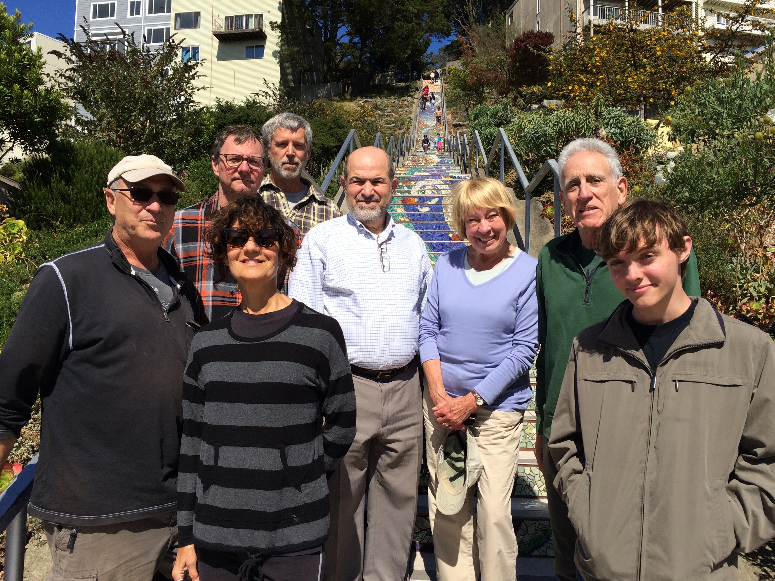 Westside residents and court watch members at the Moraga tiled steps in Golden Gate Heights, the scene of many auto burglaries.