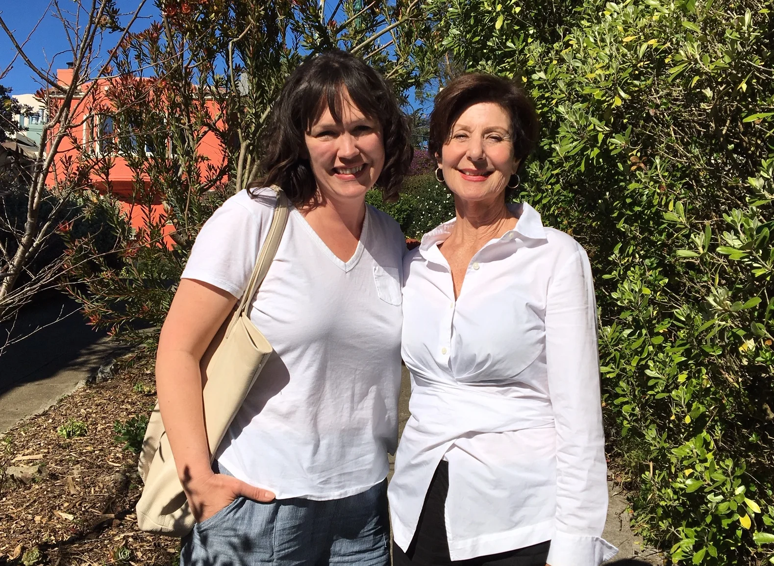 Kate King (left) and Carol Dimmick at West Portal Walkway