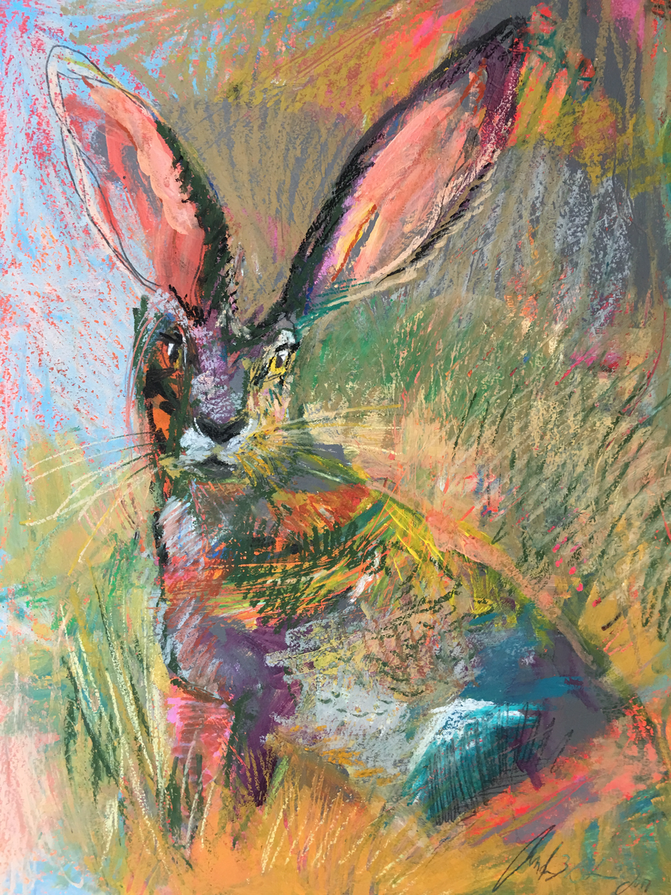  27'' x 33'', mixed media (acrylic, oil pastel) 