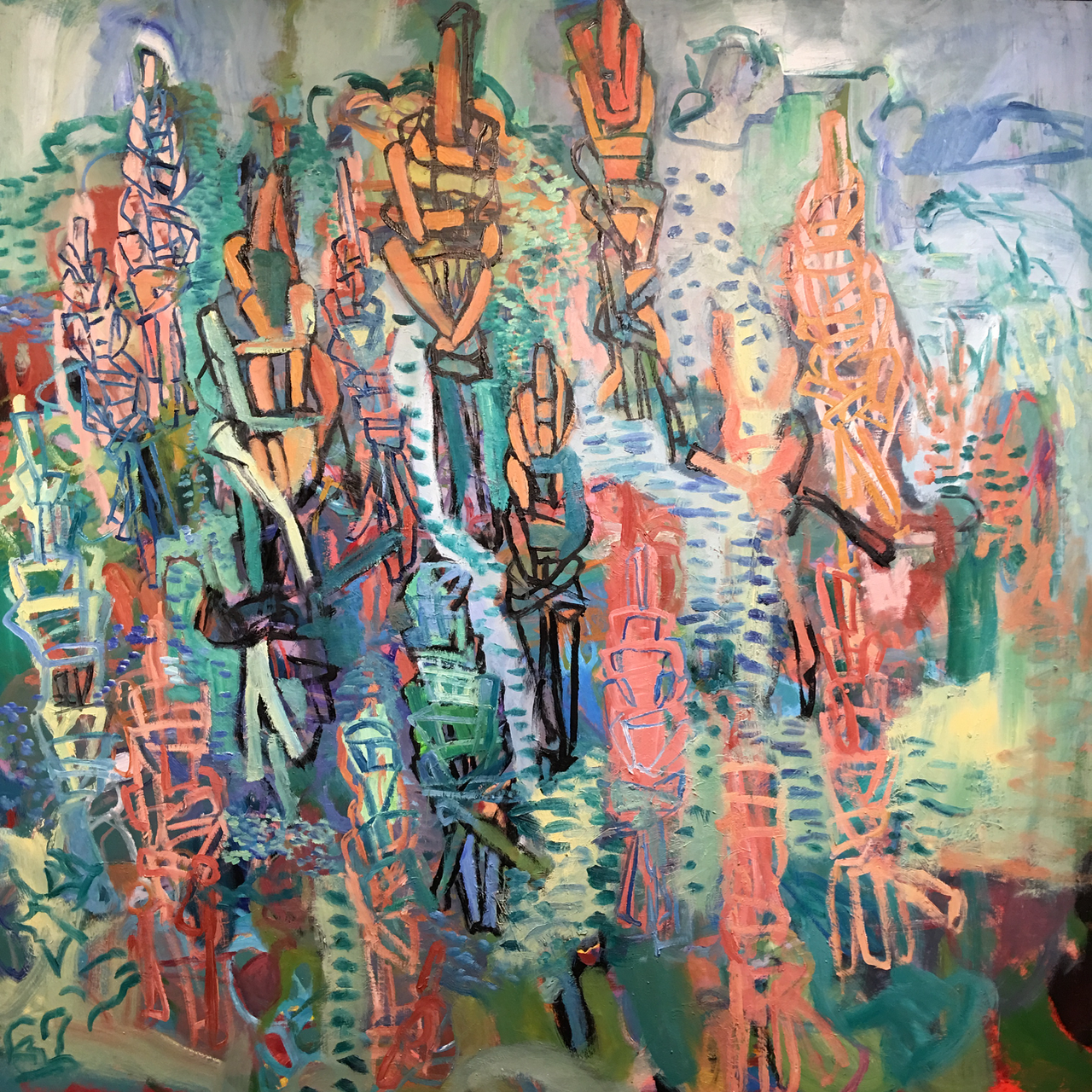 50'' x 50'', oil on wood 