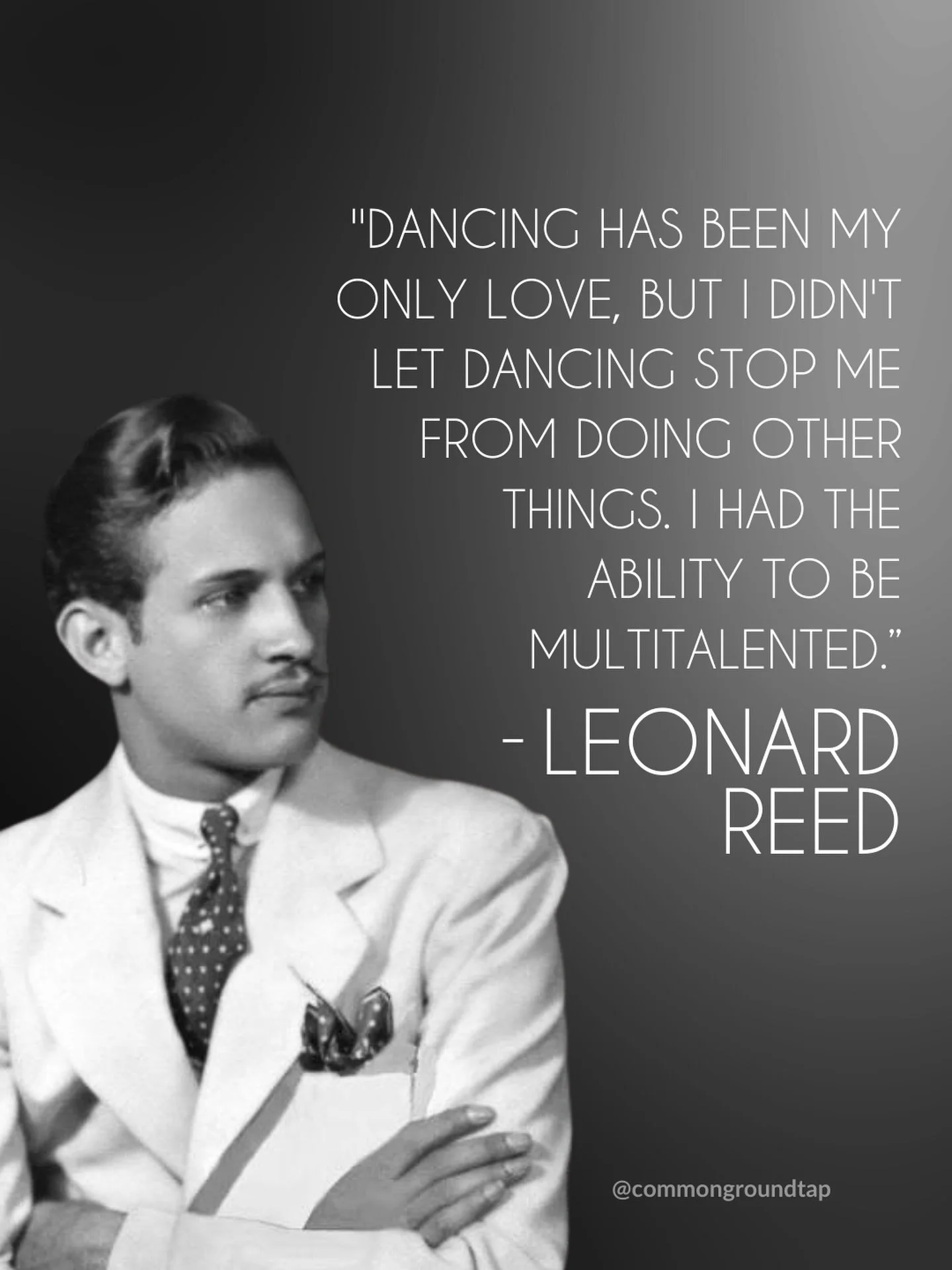 Today we celebrate the birthday of Leonard Reed, creator of (with Willie Bryant) the Shim Sham Shimmy, also known as the Goofus. Leonard was born in 1907 and passed in 2004. Happy Birthday Leonard🎉

#tapdancer #birthday