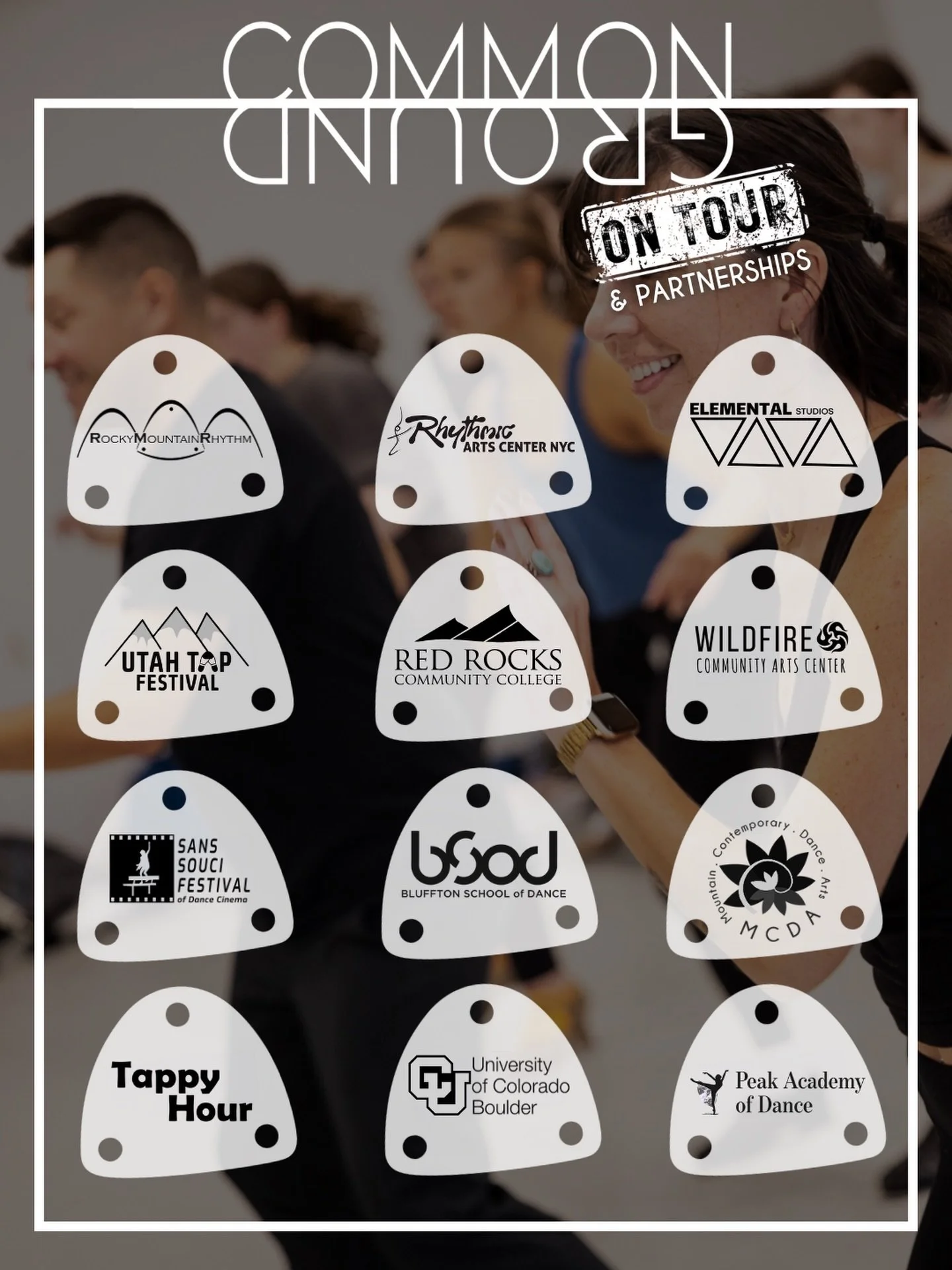 Common Ground is excited for another year of teaching and partnering with some amazing organizations! In 2026 we will teaching classes for @bsoddance @elementalstudiosco @rrcc_edu @wildfirearts @utahtap @mcdadance @cuboulder as well as partnering for