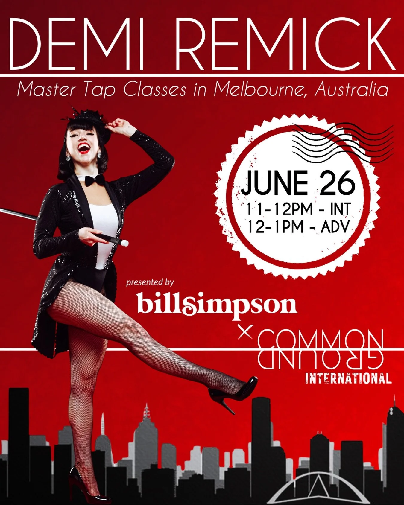 Common Ground International is excited to be collaborating with @tapdancingbill to present @demi_remi in Melbourne, Australia on June 26. Click our link in bio for more information and registration! #tapdance #tapdancer #melbourne #austarlia