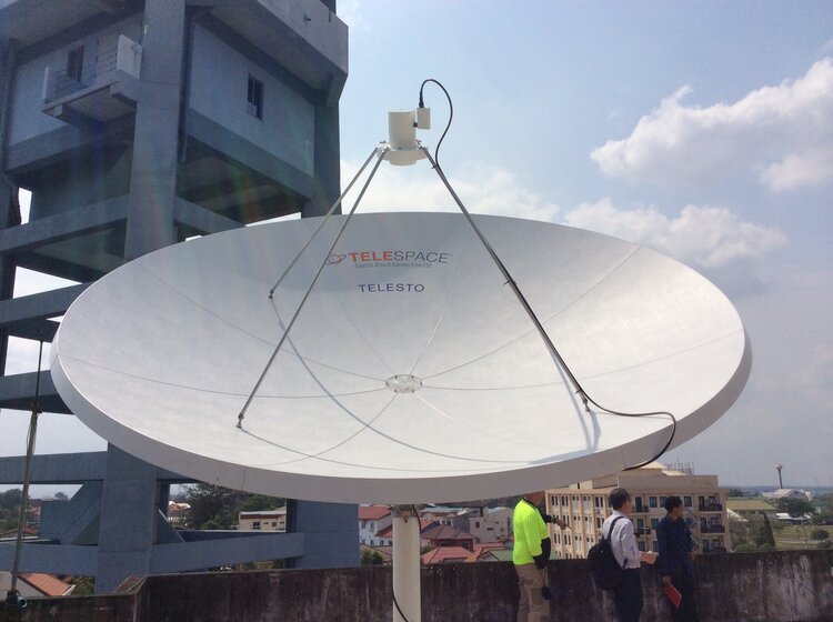 Figure 1: Telesto ground station install for Laos in 2015 procured by the World Meteorological Organisation