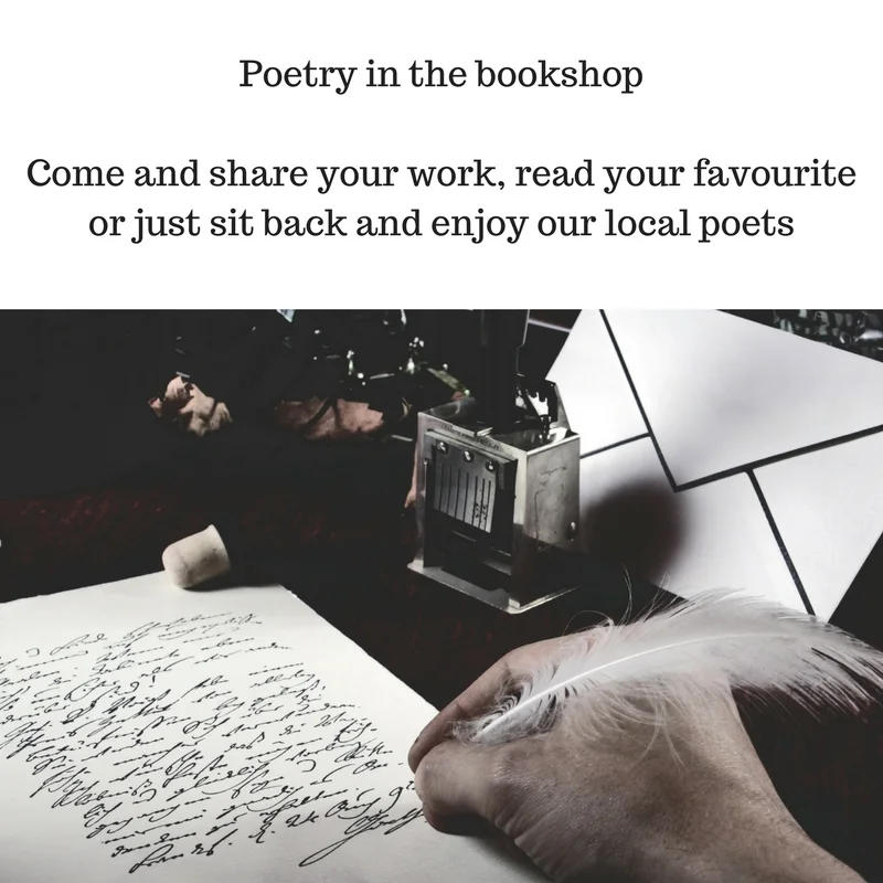 Poetry in the bookshopCome and share your work, read your favourite or just sit back and enjoy our local poets.jpg