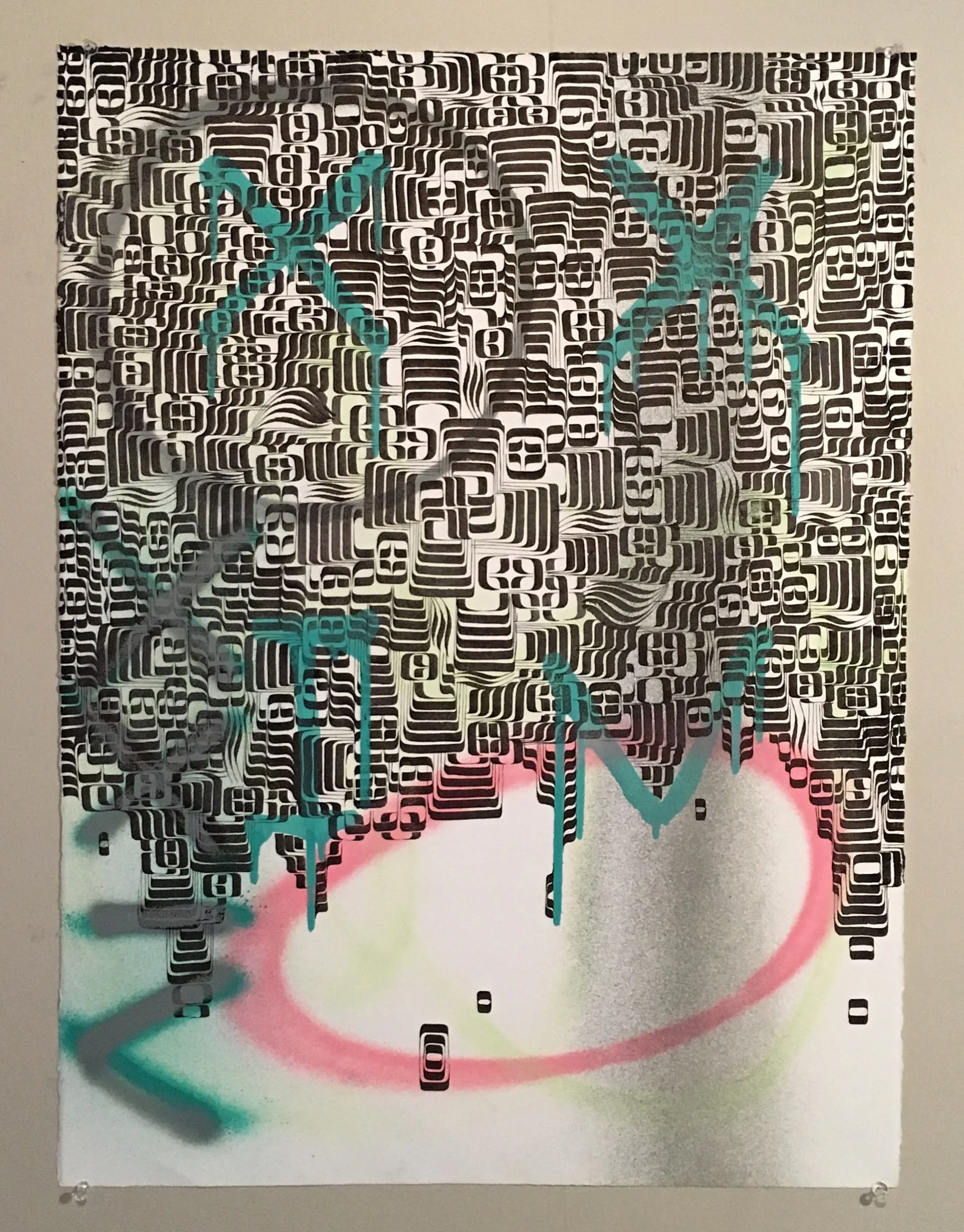 Mixed medium on BFK Rives. 29 in. by 22 in. NFS 