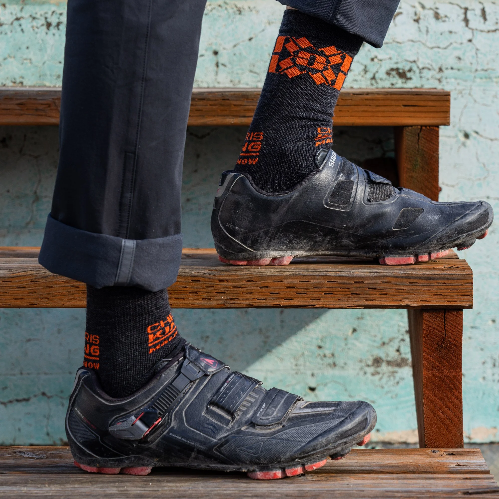 Chris King Components Chet Malinow Artist glass, biking, cycling, Portland artist, Chris King socks, wool sock,