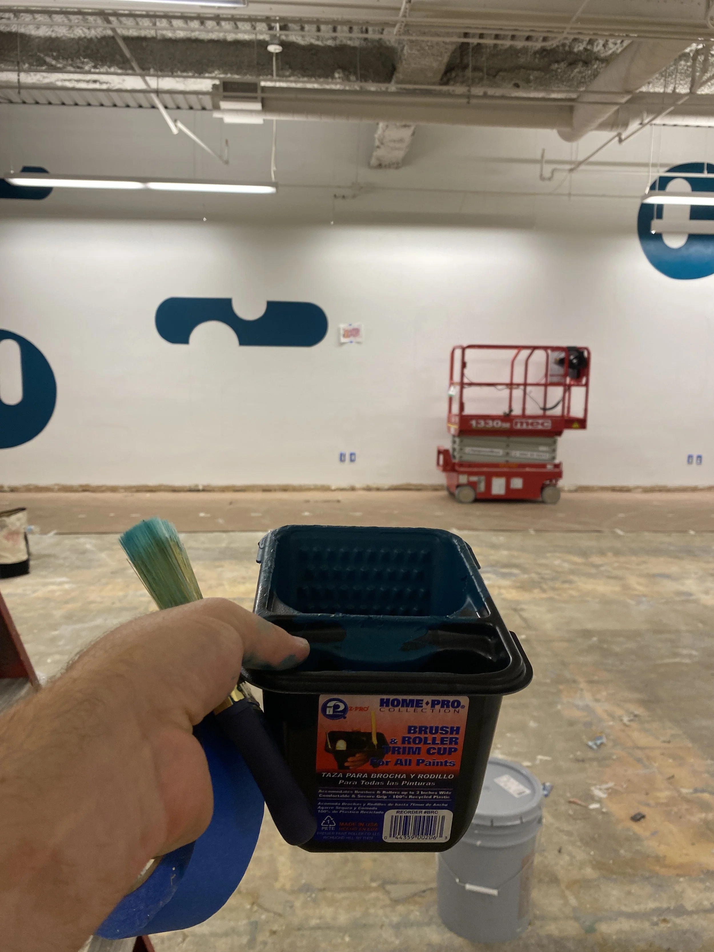 composition by Portland-based artist Chet Malinow. Illustration. Corporate Art. Wayfinding. Office Art. Office Mural. Corporate Mural.